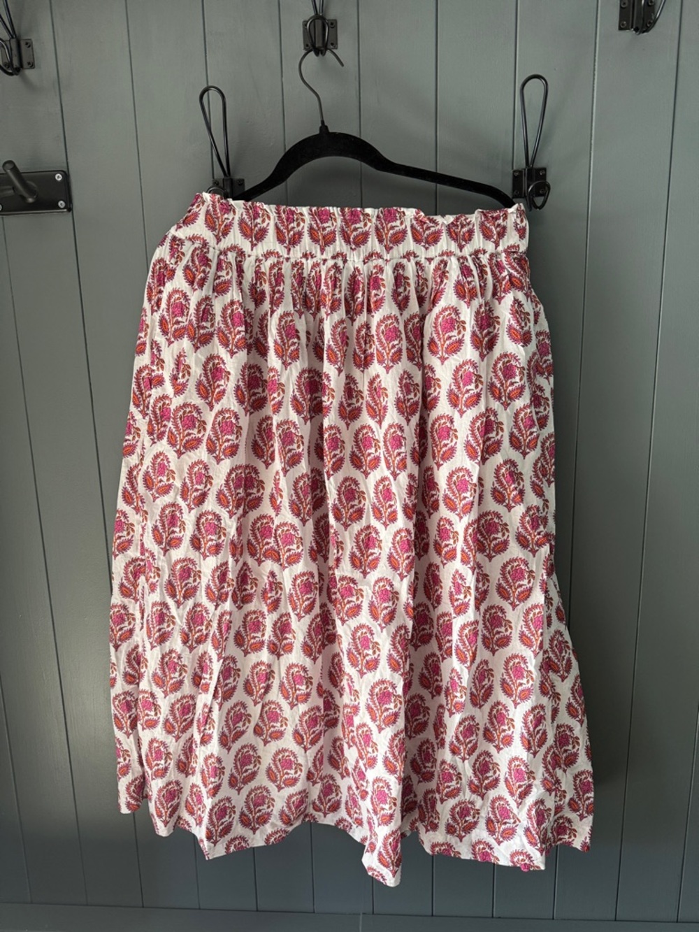 J.Crew Women's Pink Floral Print Elastic Waist Skirt